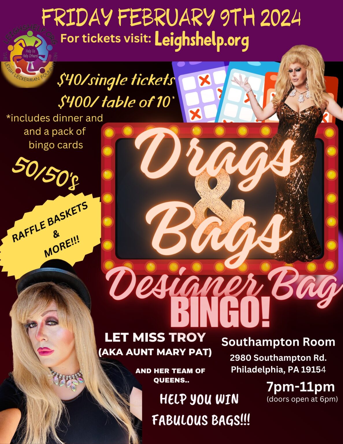 Drags and Bags – February – Single Ticket | The Leigh Leckerman ...