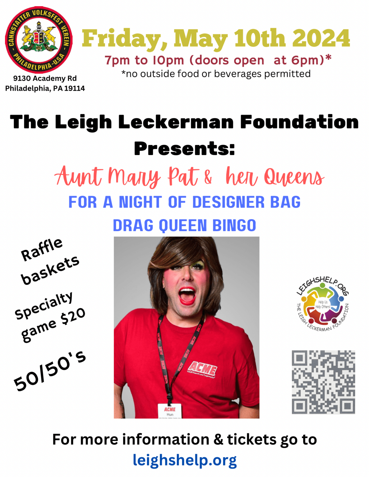 Aunt Mary Pat & Her Queens – May – Single Ticket | The Leigh Leckerman ...